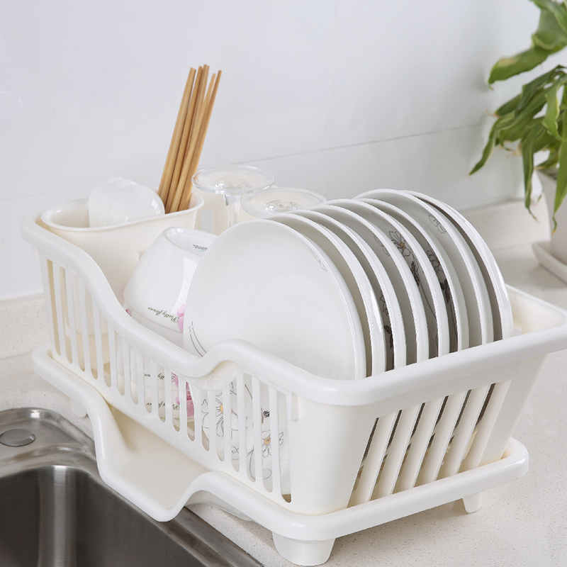 fasola 碗架 厨房置物架 沥水碗碟架 厨房收纳架 沥水架 白色