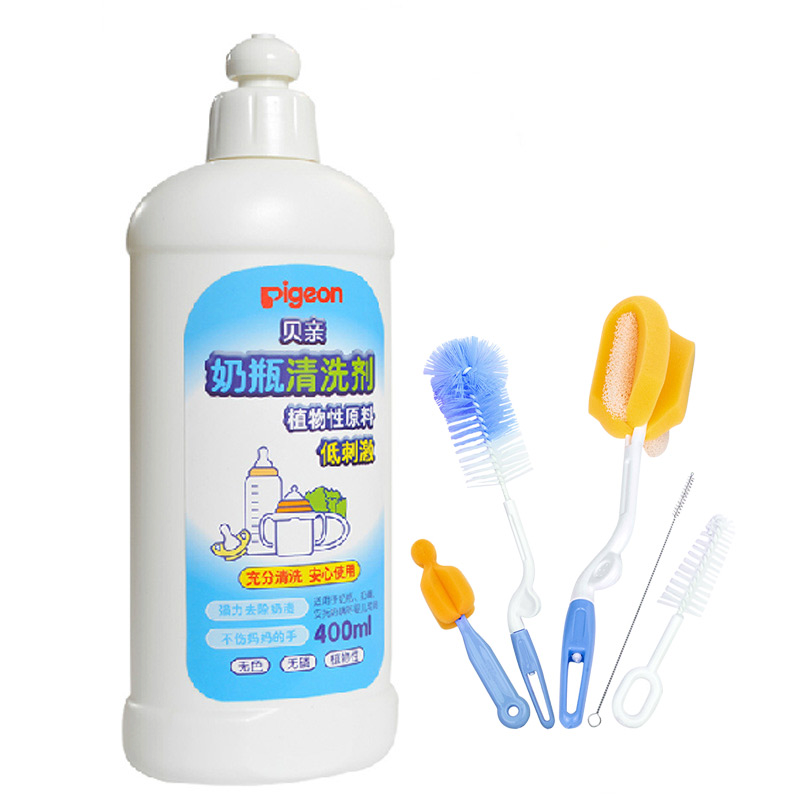 贝亲 清洗剂奶瓶清洗剂 果蔬清洗液400ml婴儿奶瓶清洁剂ma26 1瓶送五