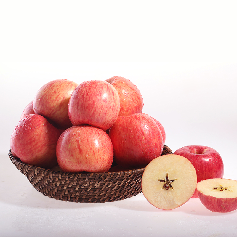 洛川苹果 陕西红富士  40个75mm果径 约8.5kg  苹果水果礼盒 新鲜时令水果 40枚75