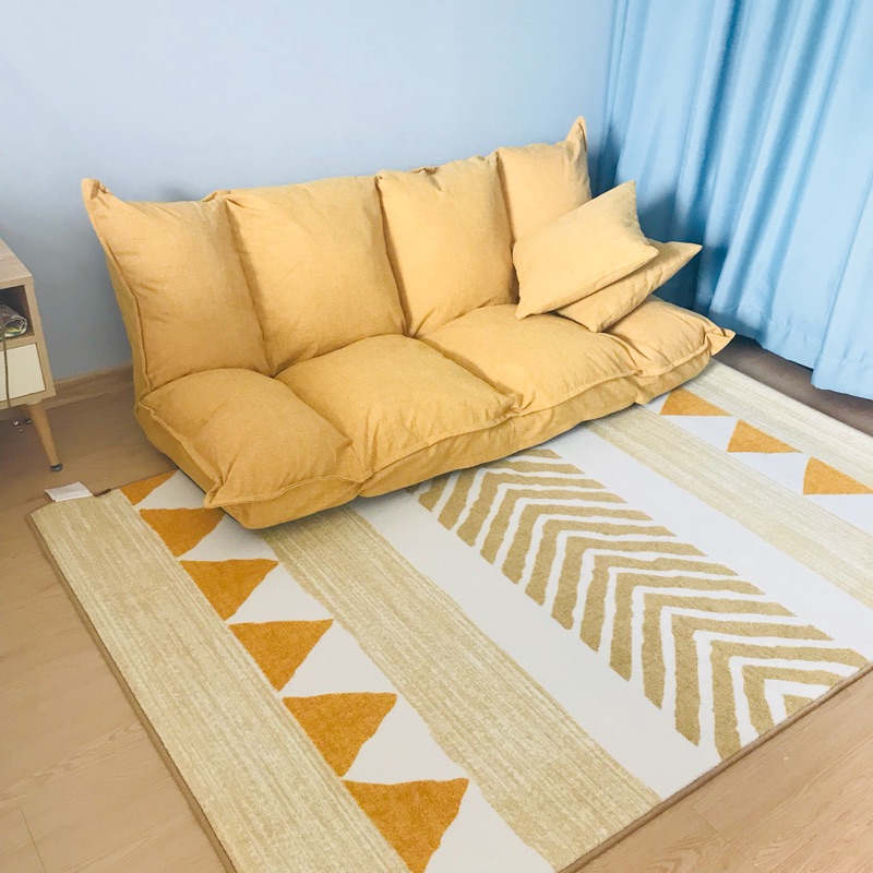 欧纶斯 北欧地毯客厅茶几垫欧式家用地毯卧室房间床边垫 黄金流沙 120*160cm【小客厅】