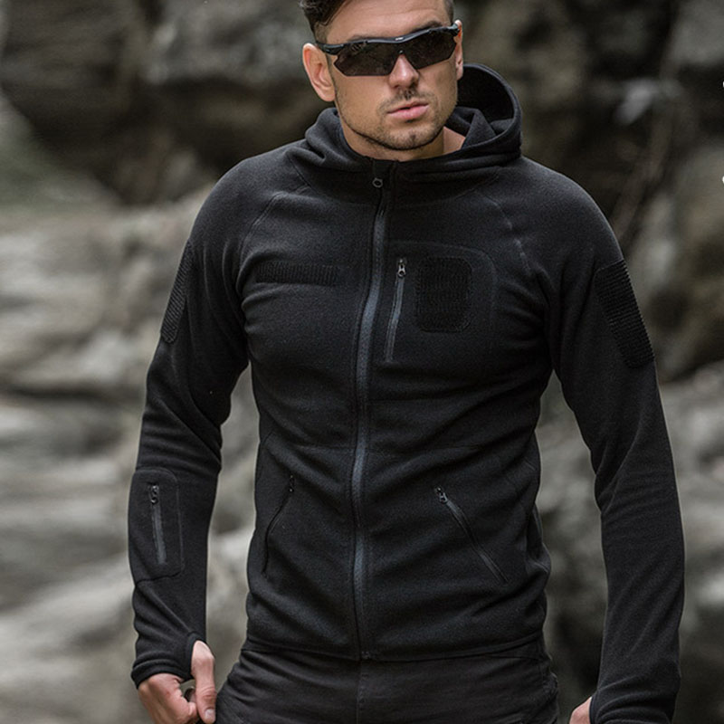 冒险家轻量化户外战术抓绒衣男秋冬加厚保暖抓绒外套开衫修身双面绒衣