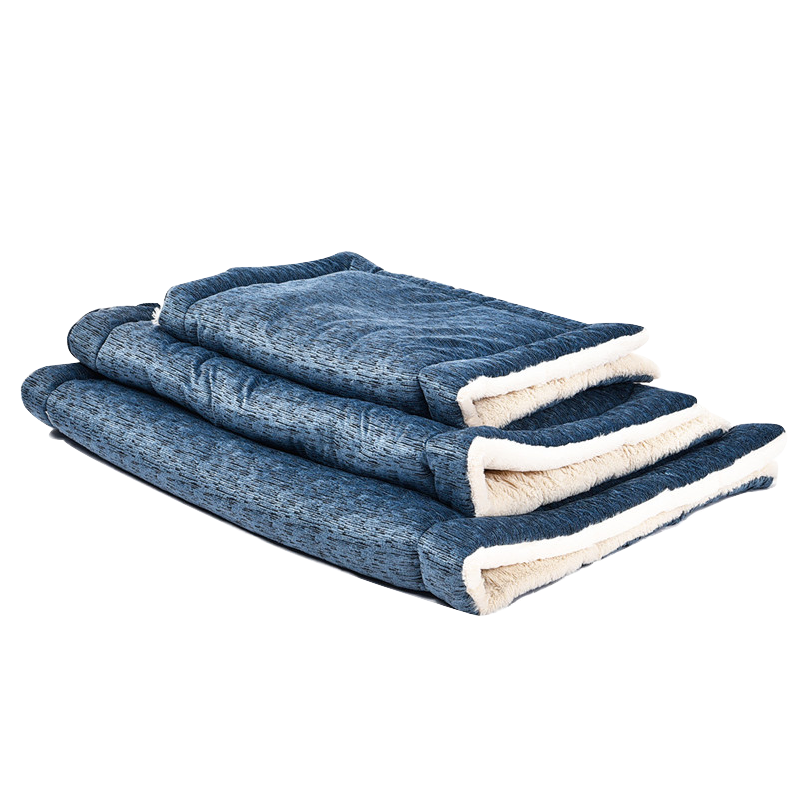 汤琪加厚冬季保暖狗狗垫子猫垫子耐咬四季通用宠物狗窝垫睡垫宠物垫子 新款蓝色 S号:68*45CM