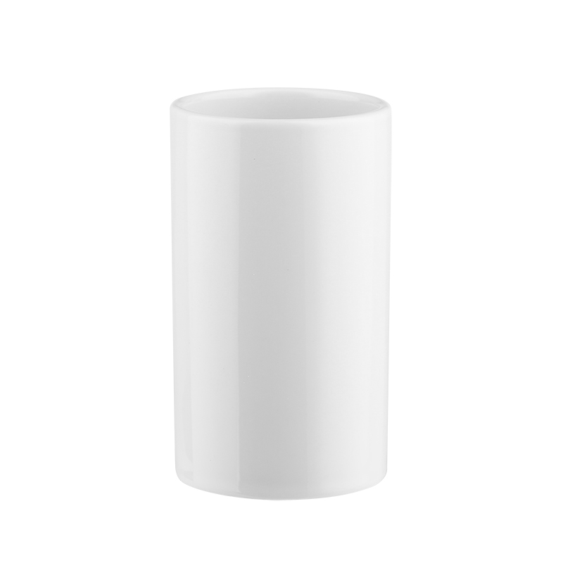 瑞士品牌SPIRELLA Tube简约时尚刷牙杯多色卫生间洗漱口杯亮面陶瓷情侣水杯牙缸杯子 白色(单件)