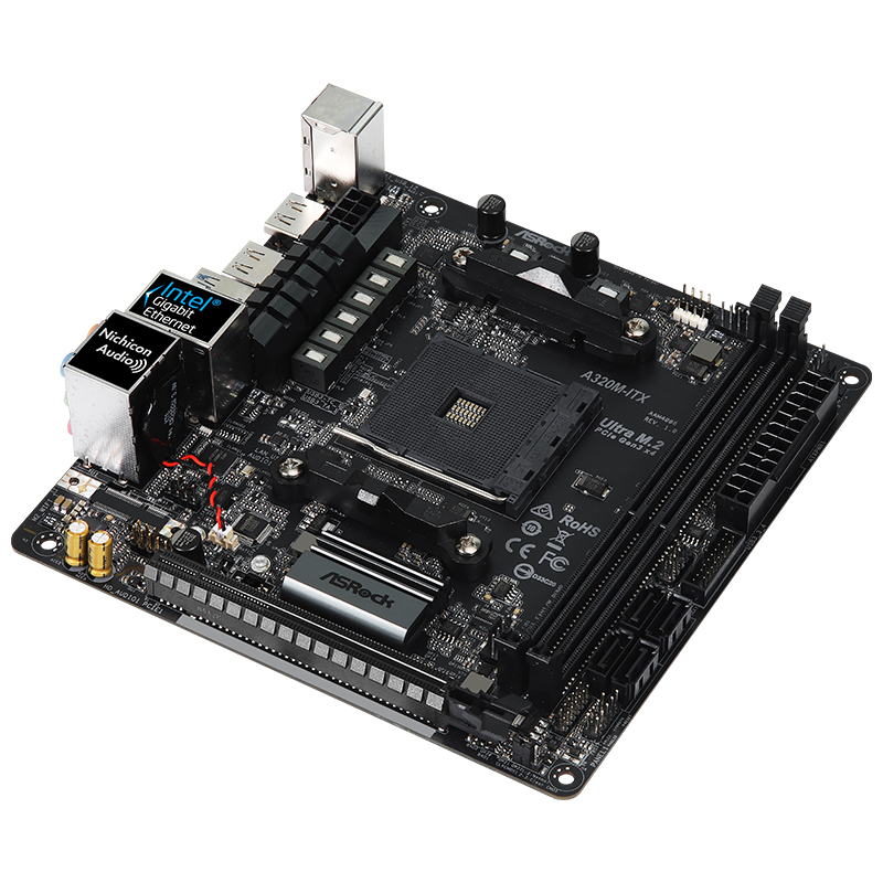 华擎（ASRock）A320M-ITX 主板 支持2200G/3200G/3400G (AMD A320/AM4 Socket)