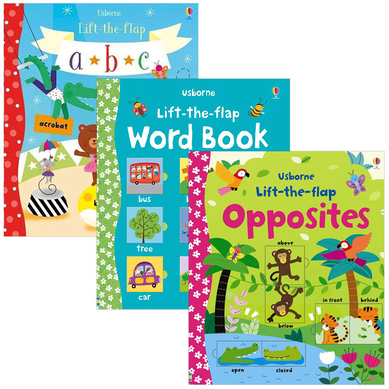 【预售】儿童翻翻书lift-the-flap 幼儿英语启蒙学习三册套装:字母