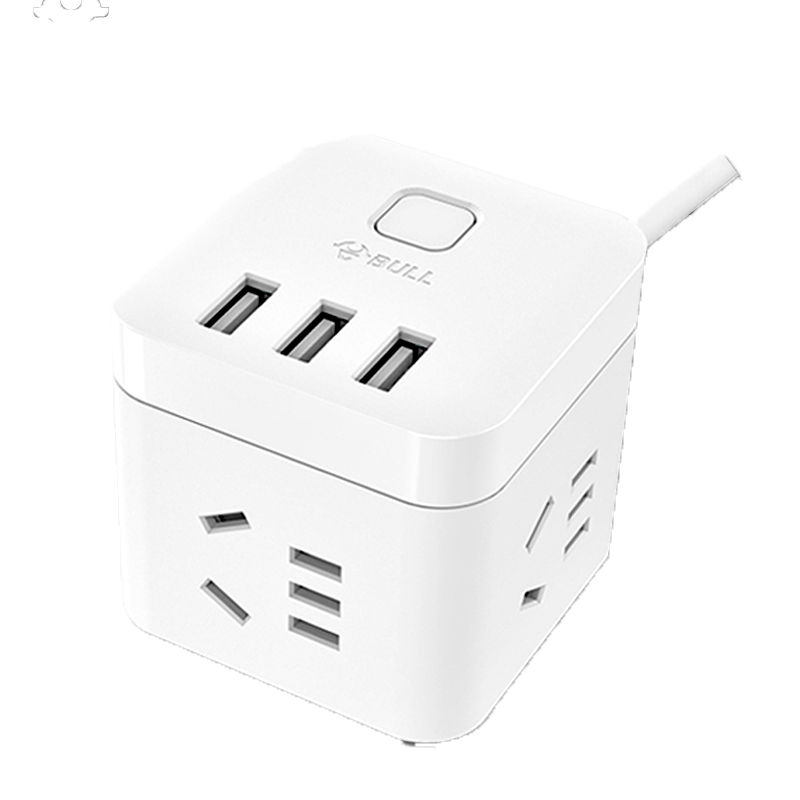 公牛 多功能USB插座立式大魔方插座插线板插排拖线板 GN-U303U-1.5米