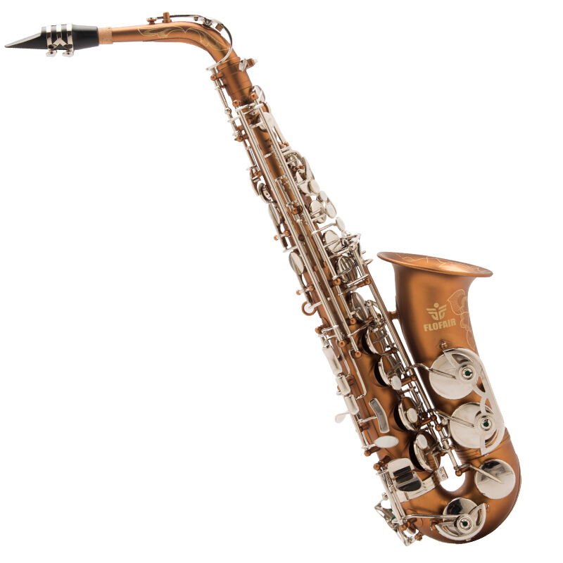 flofair 西洋管弦乐器 黄铜  咖啡色 哑光 镀镍按键 中音萨克斯 管风