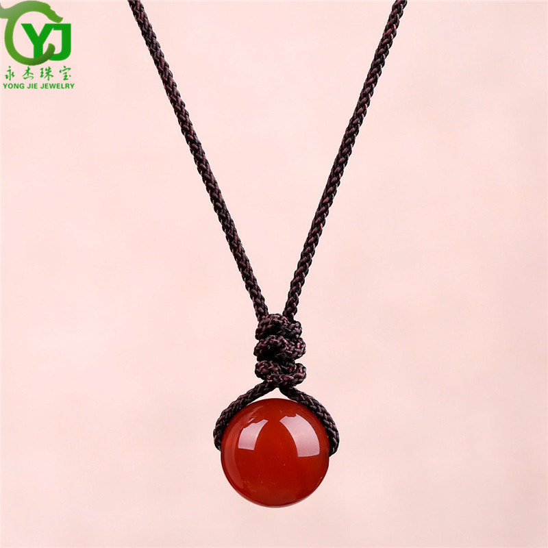 永杰珠宝 原创玛瑙吊坠颈链脖子饰品颈带脖颈简约配饰短款女友礼物 翡翠吊坠