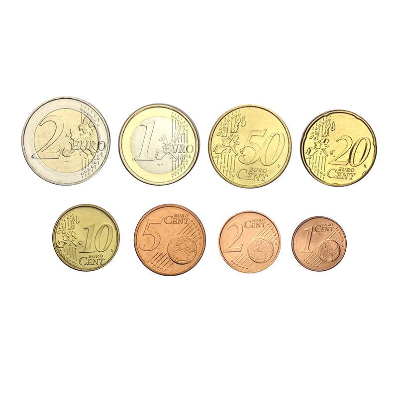 2014年 全新卷拆品相 外国硬币 8枚(1欧分-2欧元)大全套