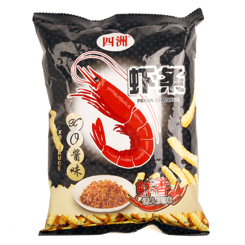 四洲虾条零食休闲食品膨化小吃 xo酱味80g/包