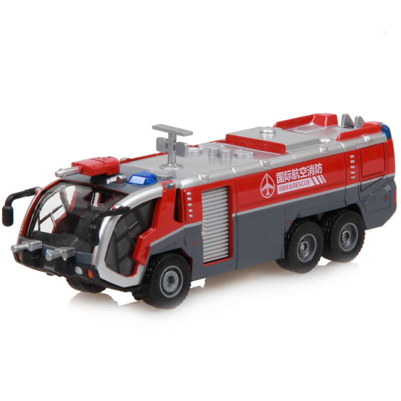 50水罐云梯登高消防车玩具汽车火警救模型礼物 高压水枪车
