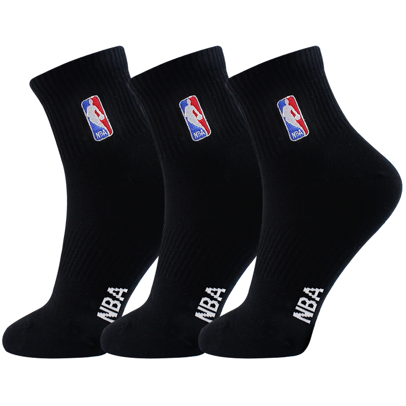 NBA篮球袜，无骨精梳棉刺绣男休闲运动袜3双装走势价格分析