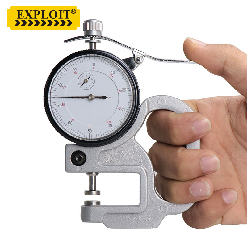 开拓(exploit)0-10mm百分位指针式测厚仪测厚规厚度测量仪