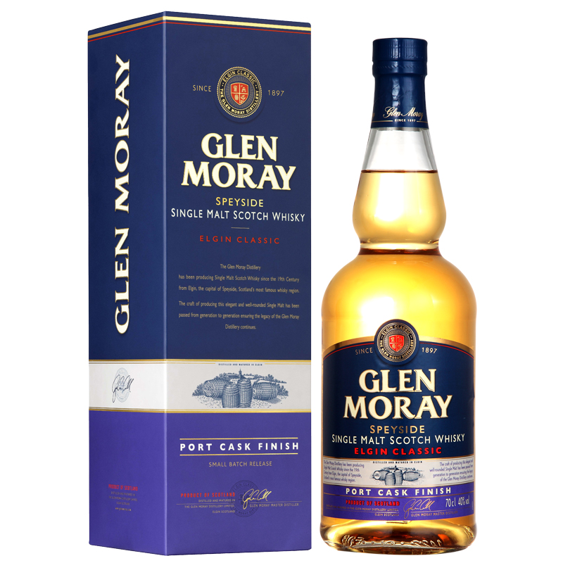 格兰莫雷（Glen Moray）洋酒 原装进口 斯佩塞区 单一麦芽威士忌 经典系【整箱装】700ml *6支 波特桶主图1