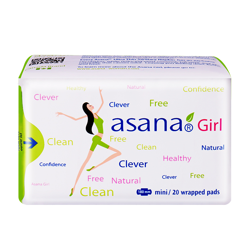 阿莎娜(Asana)超薄护翼棉面迷你卫生巾20P(加拿大原装进口)