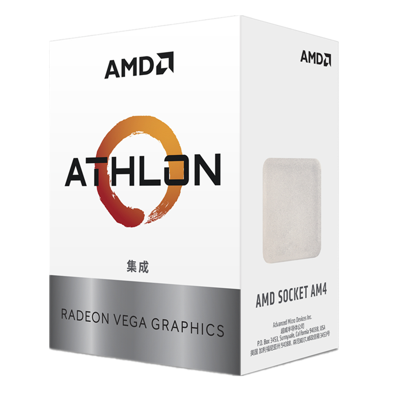 AMD 速龙 200GE 处理器 2核4线程 搭载Radeon Vega Graphic 3.2GHz AM4接口 盒装CPU