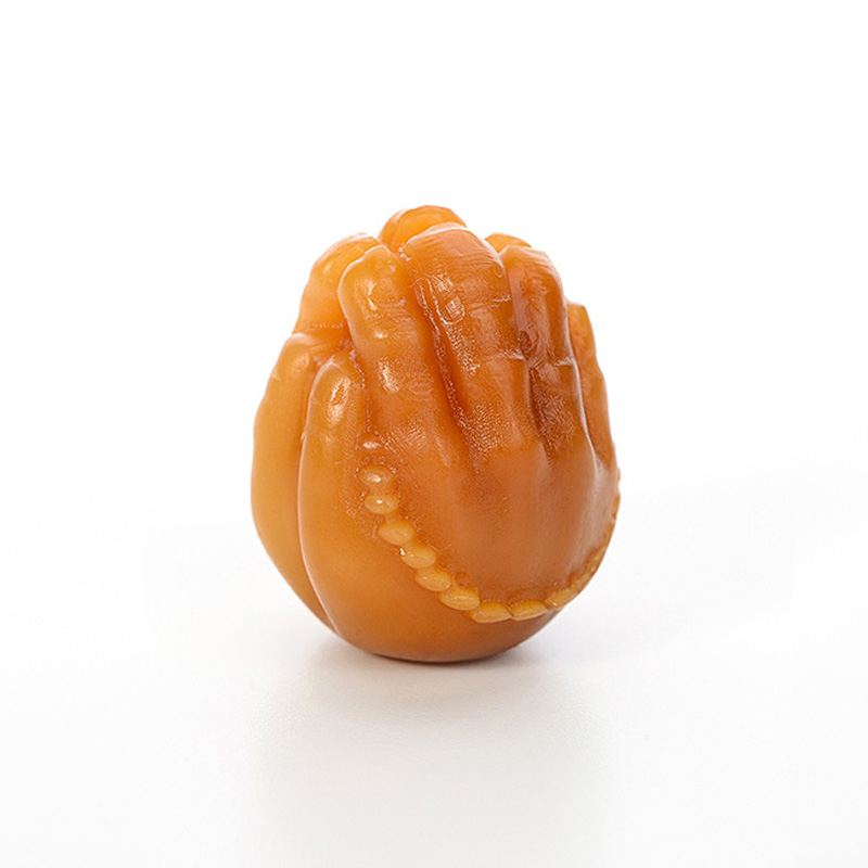 彩荷风化菩提根雕刻佛手一心向佛背云隔珠手串 22*16*15mm一颗(孔对孔