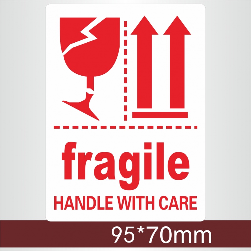 珮颖中文英文版易碎勿压向上快递发货贴 大号标签贴纸 全英文9.