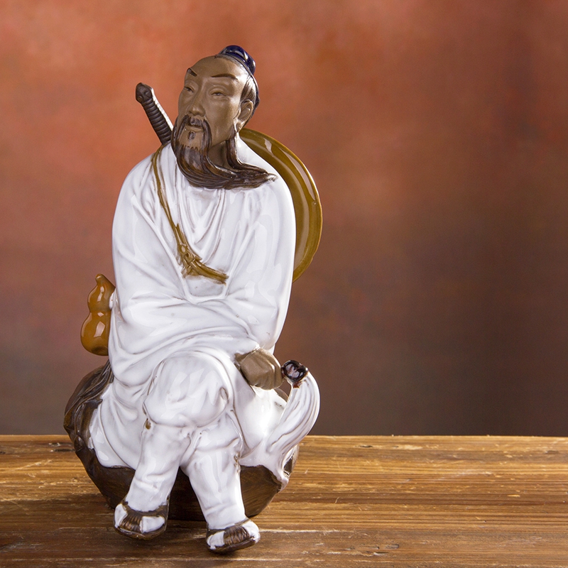 美吔石湾陶瓷工艺品摆件客厅书房玄关道观供奉摆设道教始祖吕洞宾吕祖