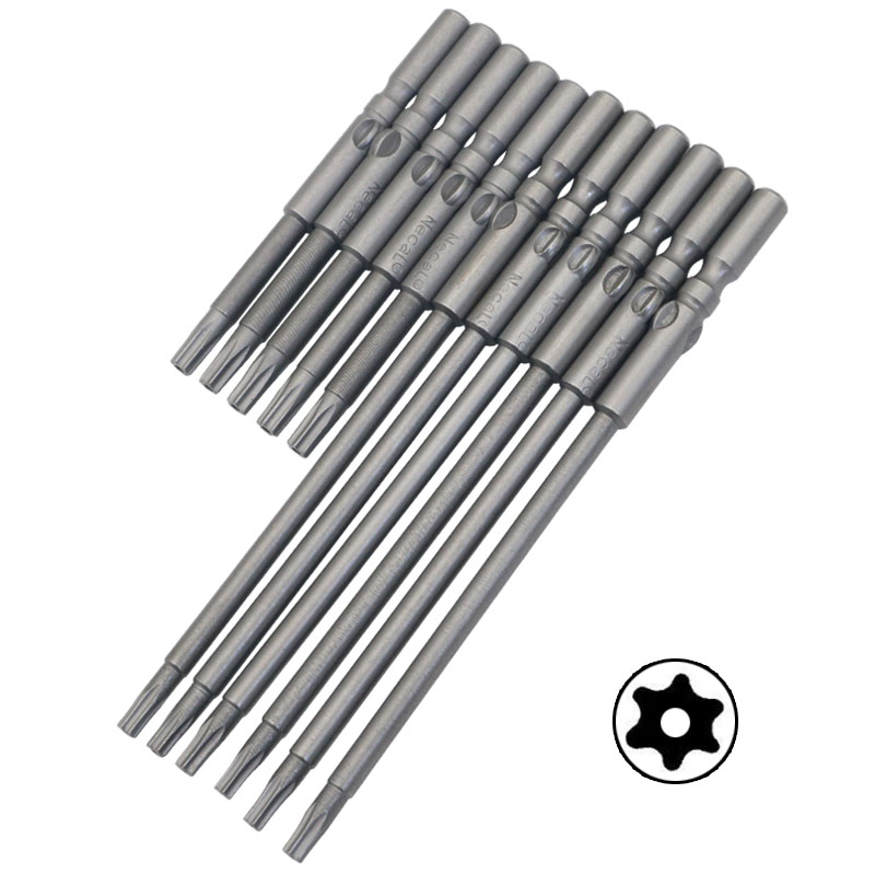 梅花电批头电动螺丝刀内六角批咀星型起子头t5 t6 t20 5*60*t5不带中