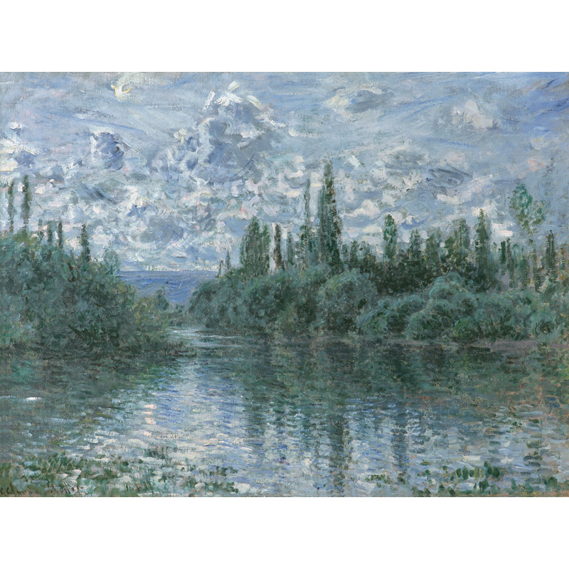 姿翰 超高清微喷装饰画 经典油画 法国 莫奈 塞那河畔 油画 尺寸可定制 56x42