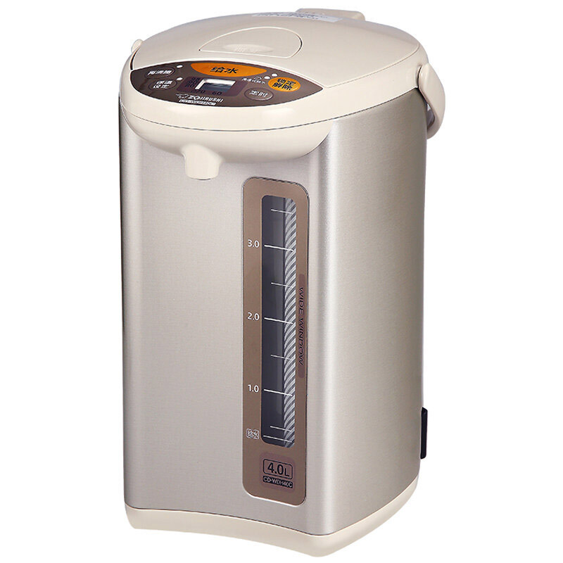 象印（ZO JIRUSHI） 电热水壶家用办公电热水瓶不锈钢电水壶微电脑多功能烧水壶 CD-WDH40C-米色4L