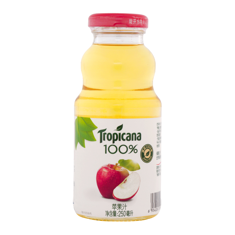 纯果乐 tropicana 苹果汁 100%果汁饮料整箱 250ml*24瓶 百事出品