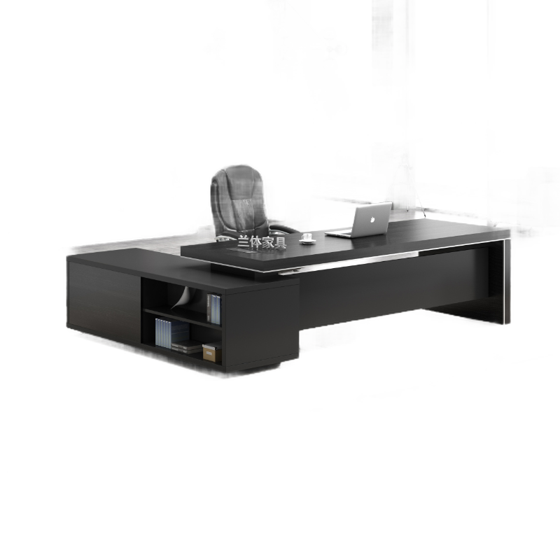 美轩戈老板桌办公桌简约现代办公家具大气大班台新中式时尚总裁桌经理桌主管桌办公室电脑桌老板办公桌椅组合 花桃 定制颜色(联系客服)