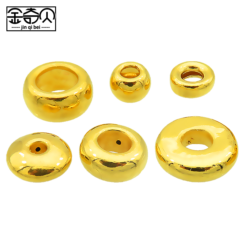 散珠子999足金光面珠空心隔片数珠扁珠计数器计子 c款8毫米孔2毫米0