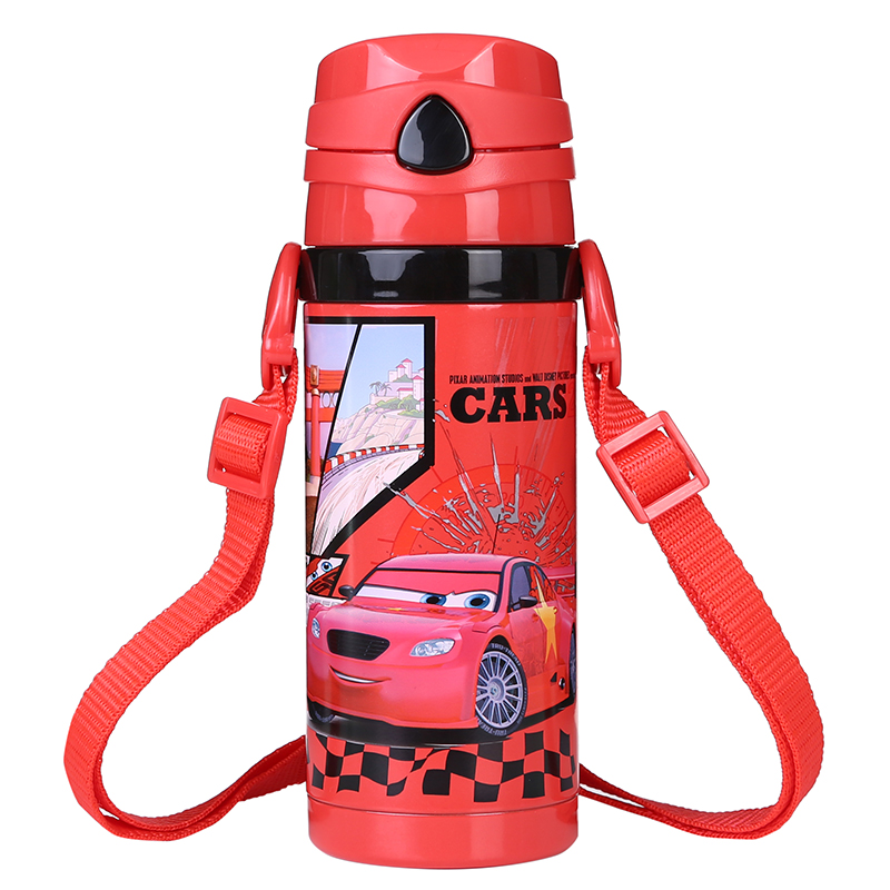 迪士尼（Disney）儿童水杯 小学生真空不锈钢保温杯便携式运动水壶出行杯 WD-3414汽车红
