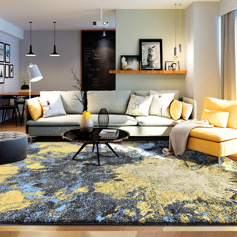 绅士狗 可定制现代抽象艺术地毯客厅长方形茶几毯 前卫时尚潮流地毯卧室儿童房床边毯 1.33米*1.9米 约重11斤