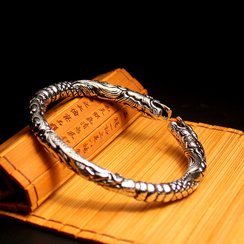 博皓沙海银复古老九门佛爷同款手镯单双响环手镯二响环手镯男士开口