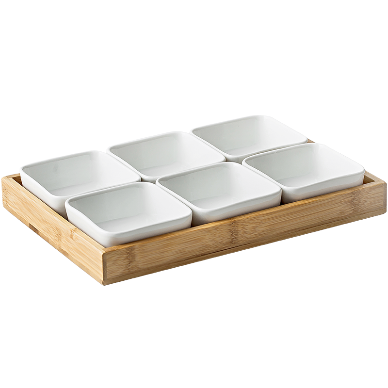 博為 日式干果盤(pán)點(diǎn)心盤(pán)陶瓷零食盤(pán)糖果盤(pán)調(diào)味小碟子小吃盤(pán)子瓜子堅(jiān)果盤(pán) 6格款