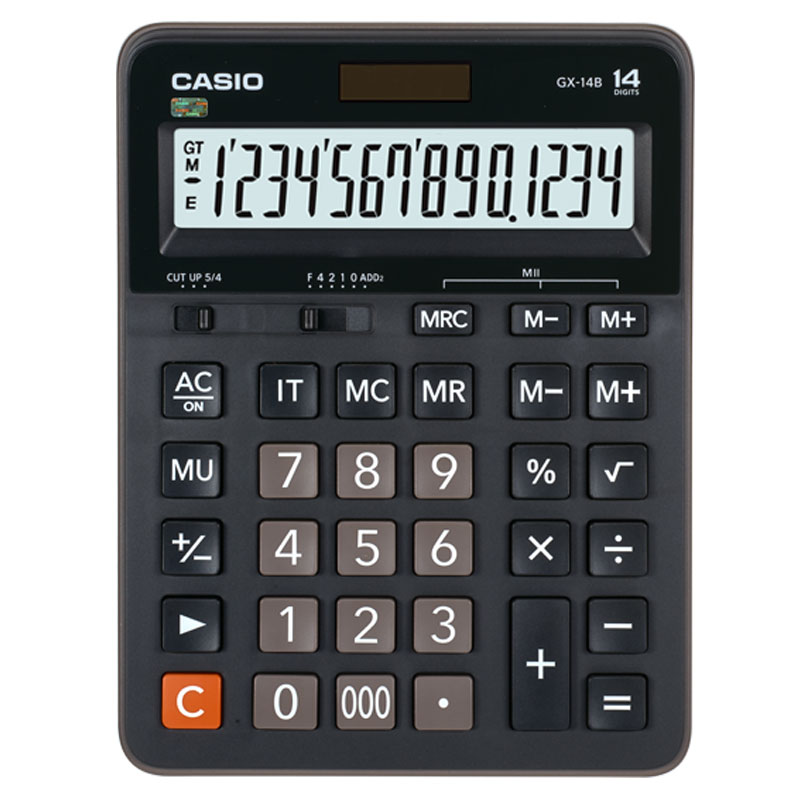 原装卡西欧(casio)gx-14b 大型计算器财务办公台式太阳能计算机 黑色