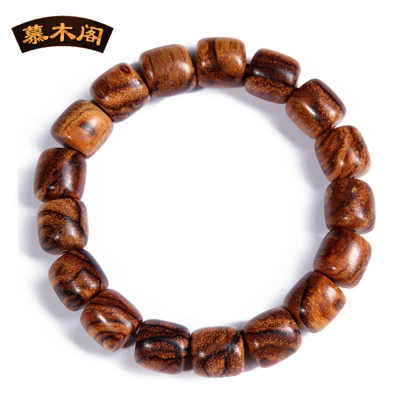 慕木阁 花奇楠手链 虎皮纹佛珠念珠手串 mg113 12*12毫米*17颗