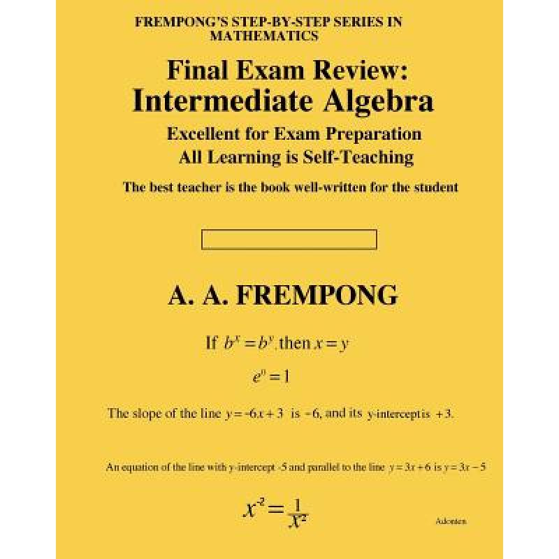 预订 final exam review intermediate algebra