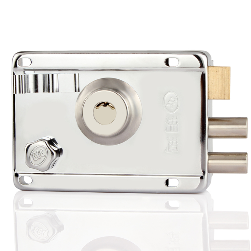 玥玛 外装门锁 铁门锁木门锁 大门 储藏间防开防撬门锁 月牙锁芯8698 右切边 不带卡扣