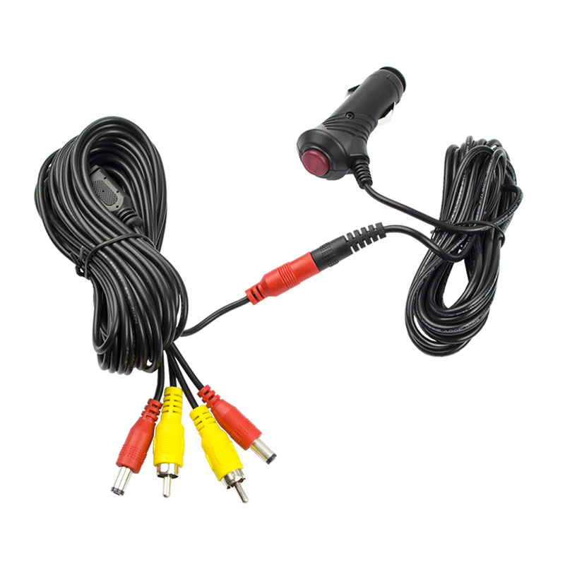 鹿途汽车倒车影像摄像头12/24v电源点烟器控制开关线 免损简易安装线