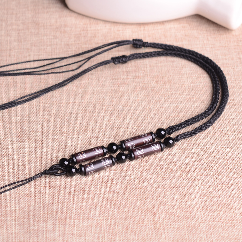 檀木珠链】项链绳挂绳翡翠吊坠玉坠玉佩挂件绳红绳男女款 挂绳编织款