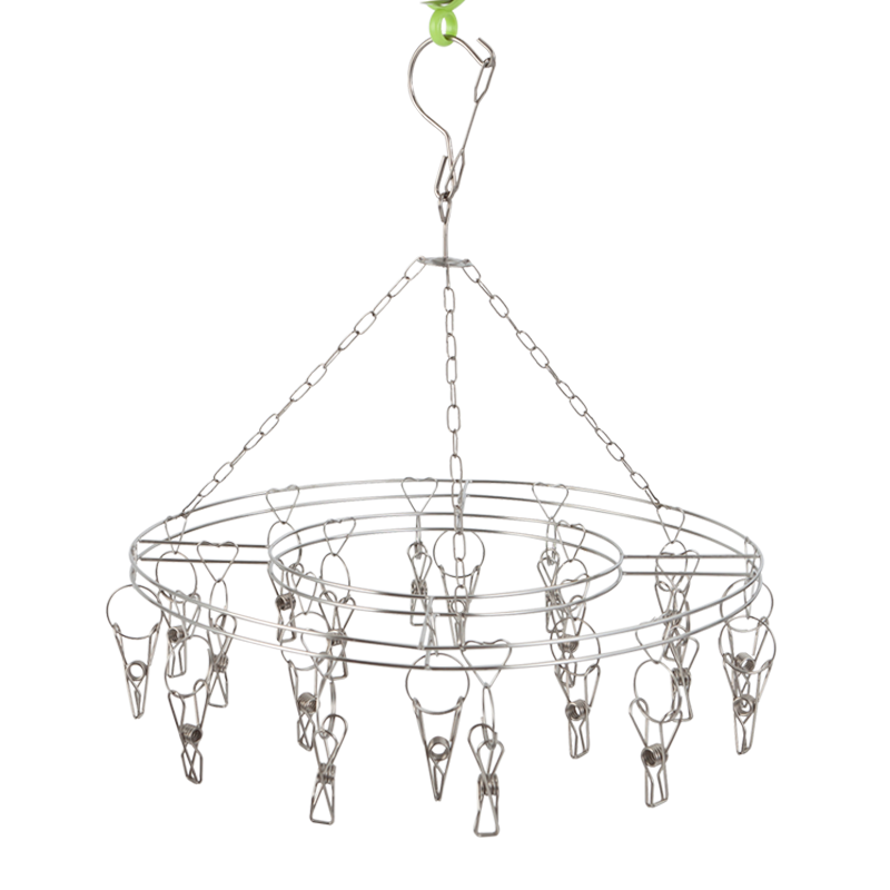 南极人 实心不锈钢防风防滑防锈晾袜夹架子 20夹 不锈钢20夹