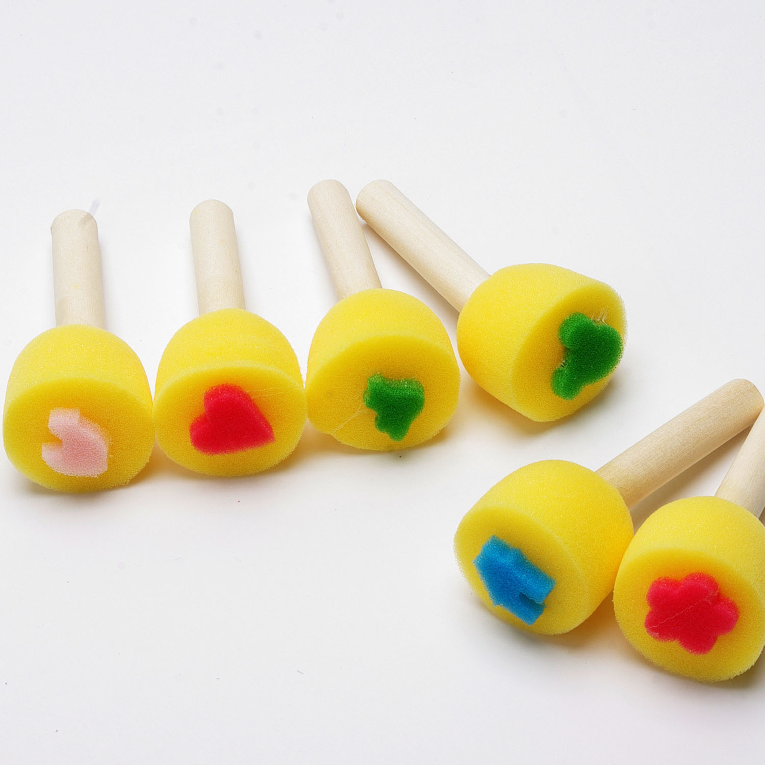 儿童涂鸦颜料海绵刷创意diy画笔绘画滚筒印章美术绘画纸涂鸦笔刷 贝碧