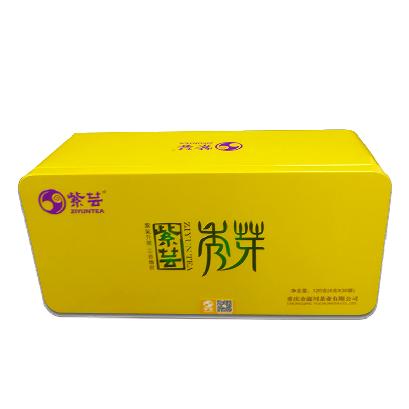 紫芸 重庆特产炒青绿茶 铁质礼盒装特级茶叶永川秀芽120g（4g*30袋）