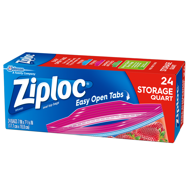 Ziploc 密保诺 美国进口 密实袋 中号24个 食品密封袋 零食果蔬保鲜袋 非保鲜膜 收纳袋 防潮防水 微波用