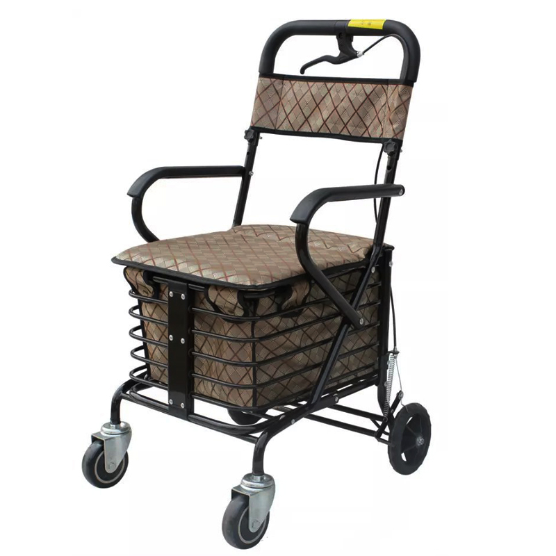 老年购物车折叠可坐老人手推车助行代步买菜车 多功能带座椅购物车