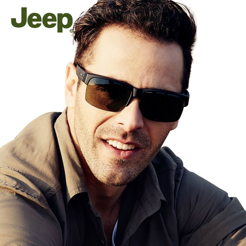 吉普(jeep)偏光套镜 近视专用太阳镜 男士开车户外司机驾驶眼镜 半框