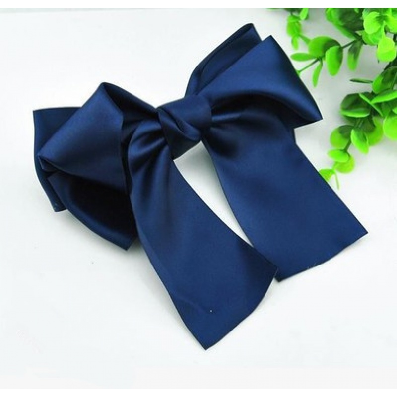 韩版长丝带飘带蝴蝶结发夹超大手工弹簧夹头花顶夹韩国头饰发饰 宝