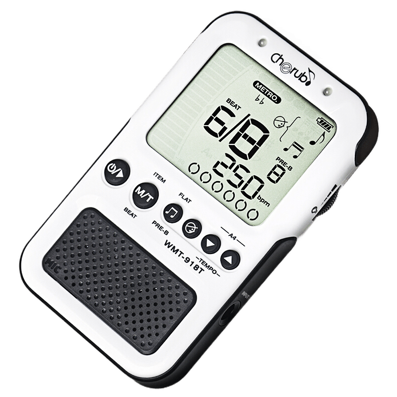CHERUB小天使人聲喊拍WMT-918T鋼琴古箏吉他小提琴節(jié)拍器尤克里里調(diào)音器 918T珍珠白【人聲喊拍三合一】