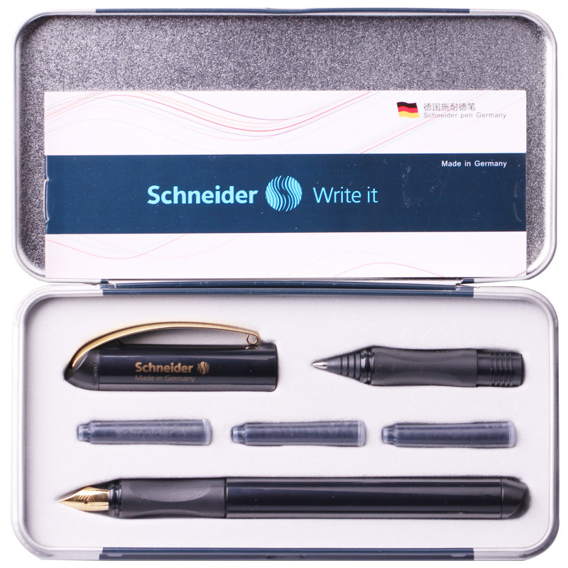schneider(施耐德)金色年华 钢笔 签字笔头套装 墨水笔 双笔尖礼品