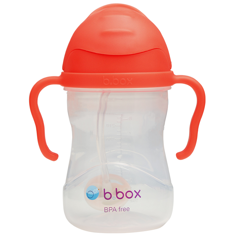 b.box 澳洲 第三代婴儿童吸管水杯 240ml 荧光西瓜红（bbox吸管杯 宝宝重力球学饮杯）