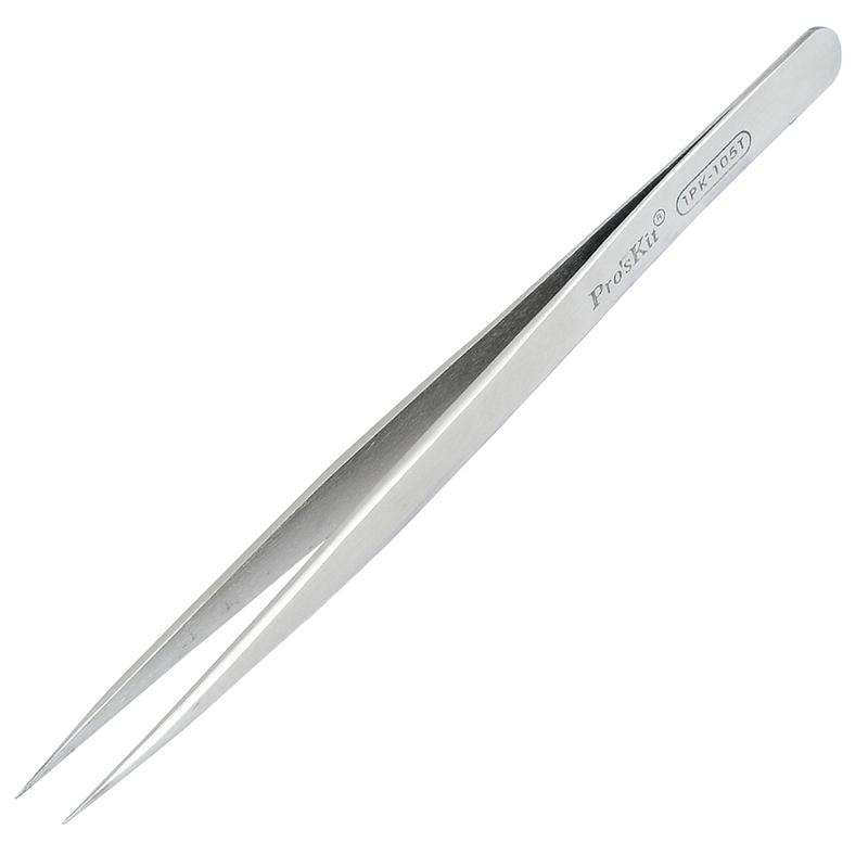 宝工（Pro'sKit）1PK-105T 不锈钢防磁长加硬尖镊子 (140mm)
